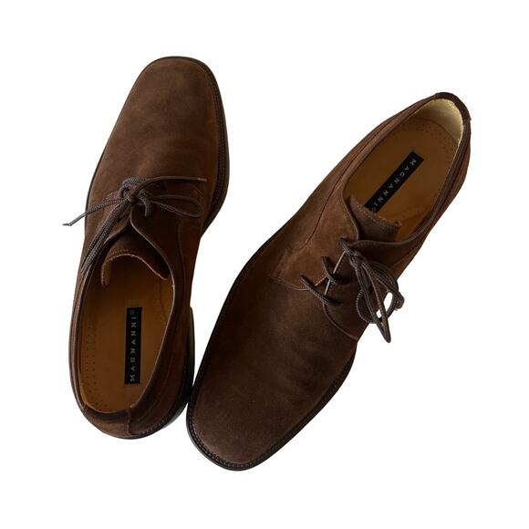 Magnanni Other - Magnanni Oxford Lace Up Brown Suede Shoes Size 12 D